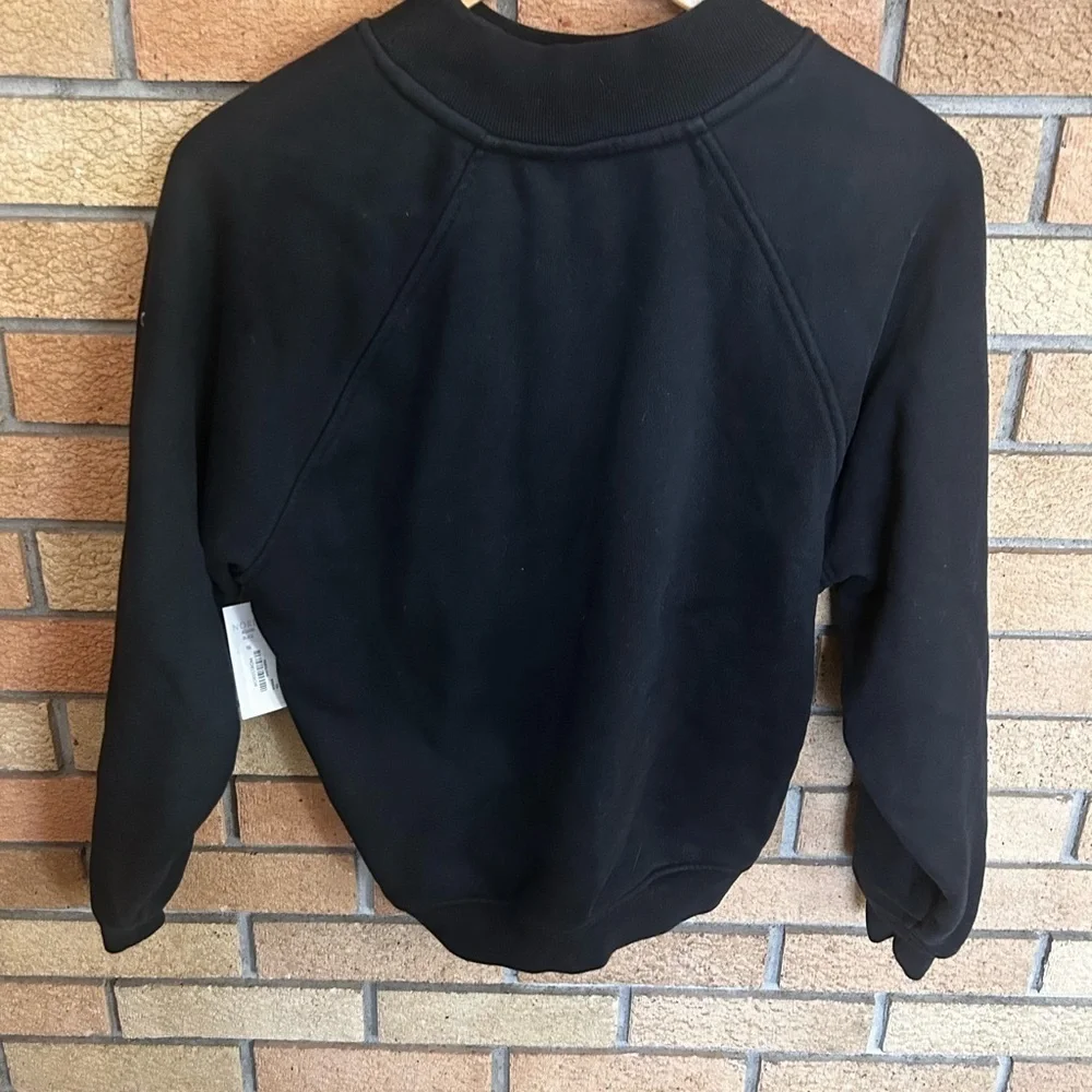 Alo Yoga Heavy Weight Free Time Crew Neck Pullover - Black Size XS NWT